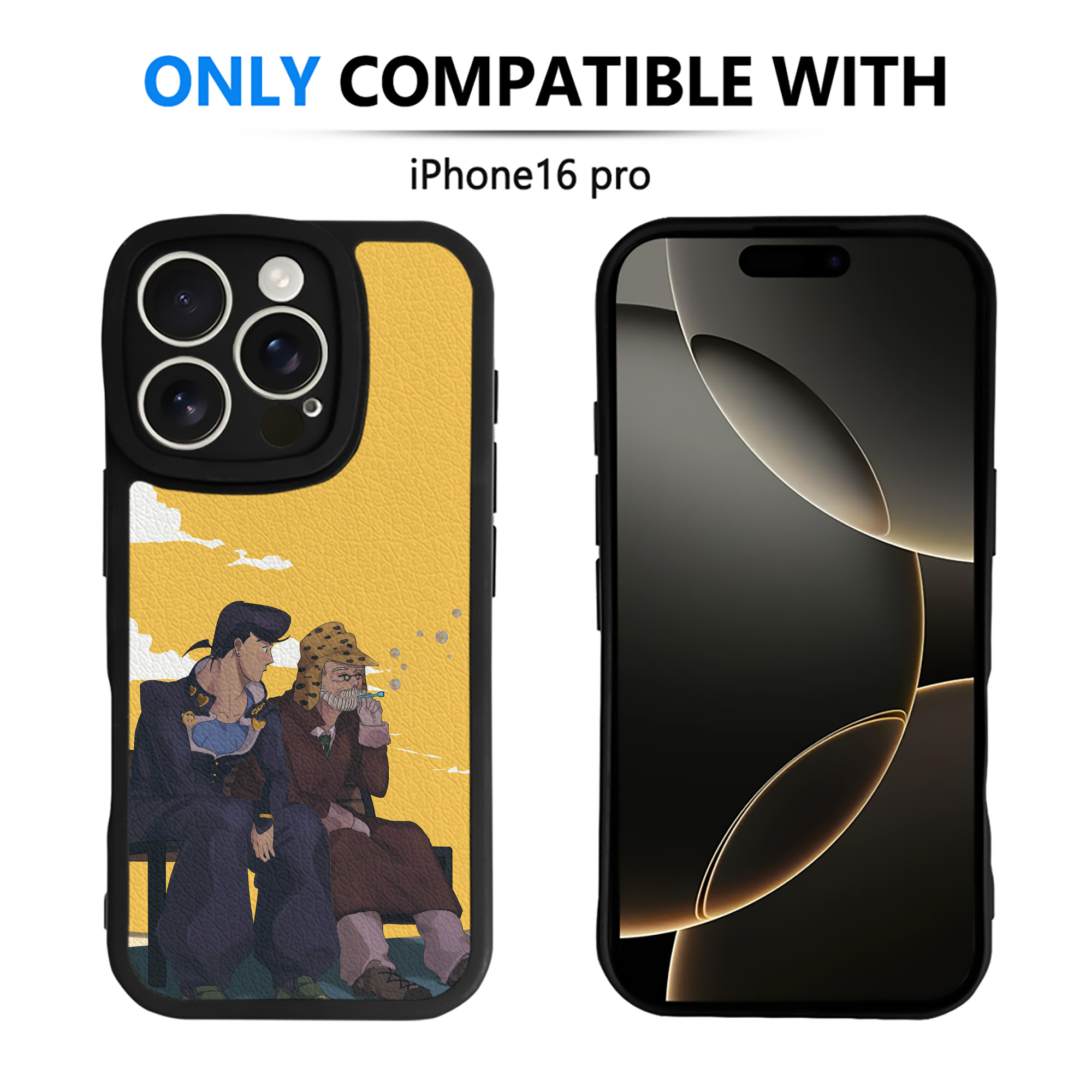 （画像用） ジョジョの奇妙な冒険 JoJo's Bizarre Adventure 【iPhone 16シリーズ対応】シリコンスマホケース（レザー調） 材質：シリコン